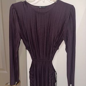Zara Plum Maxi Dress with Cut Outs